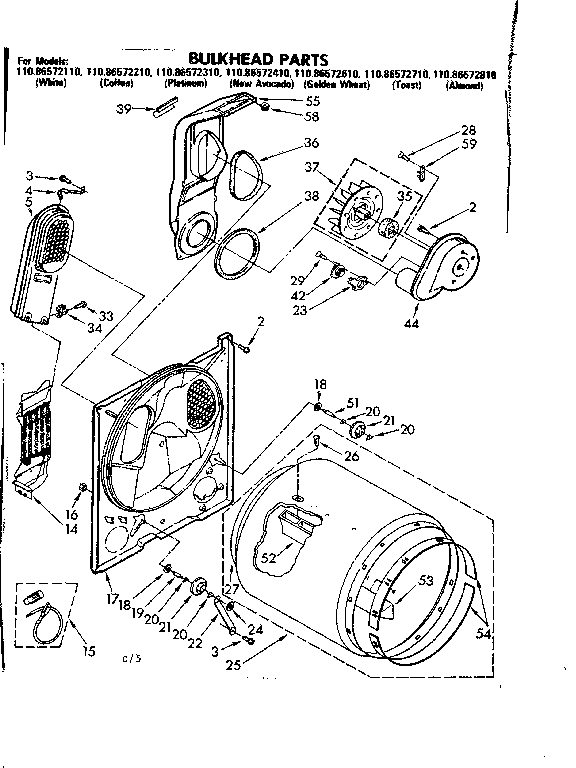 Kenmore 11086572210 bulkhead parts diagram