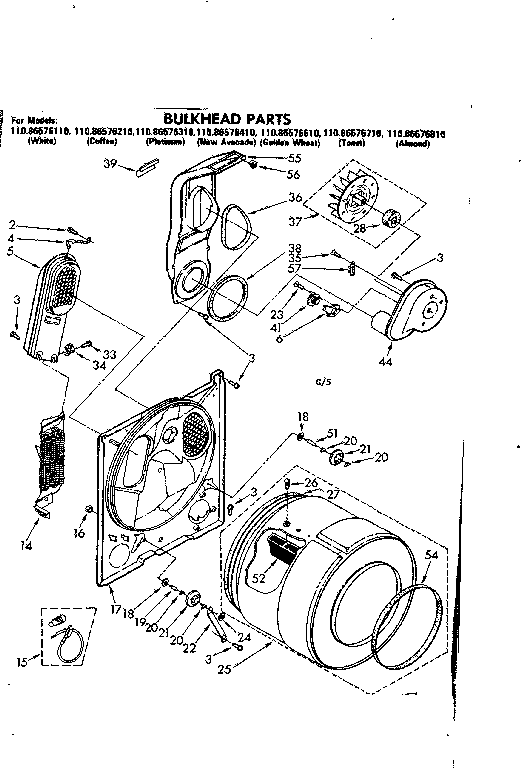 Kenmore 11086576310 bulkhead parts diagram