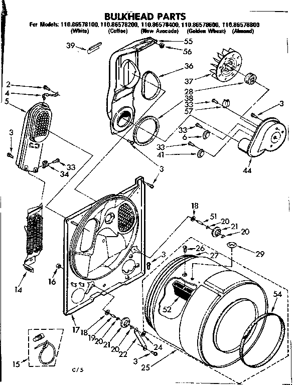 Kenmore 11086578800 bulkhead parts diagram