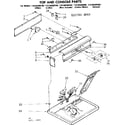Kenmore 11086580600 top and console parts diagram
