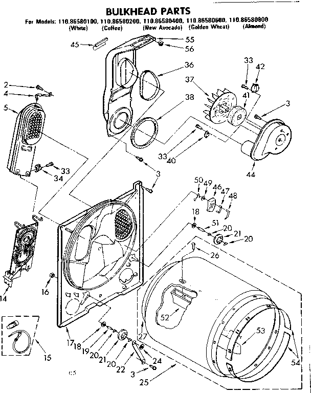 Kenmore 11086580800 bulkhead parts diagram