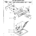 Kenmore 11086582710 top and console parts diagram