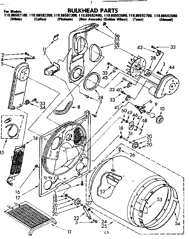 Kenmore 11086592100 bulkhead parts diagram