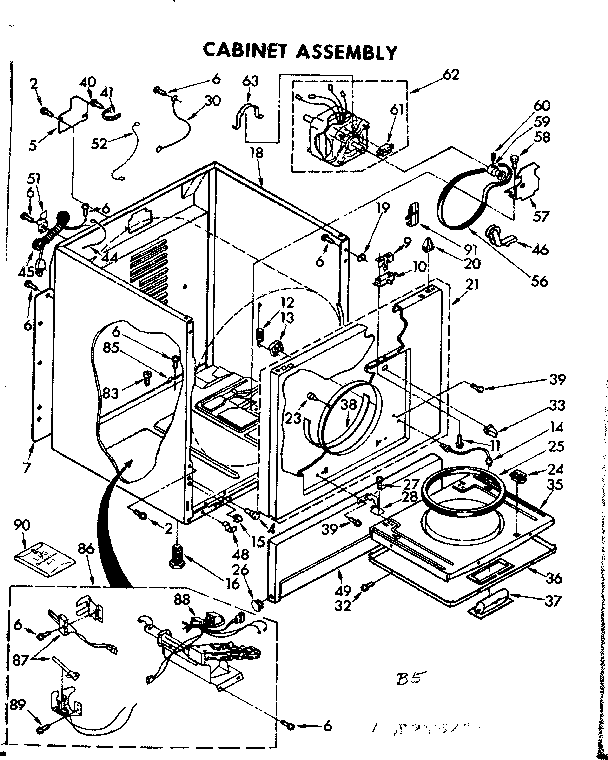 Kenmore 11087015100 cabinet asm diagram