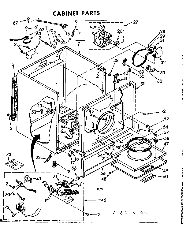 Kenmore 11087030100 cabinet parts diagram