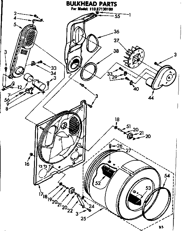 Sears 11087130100 bulkhead parts diagram