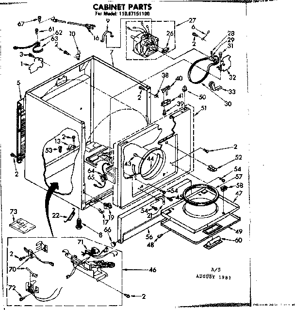 Sears 11087151100 cabinet parts diagram
