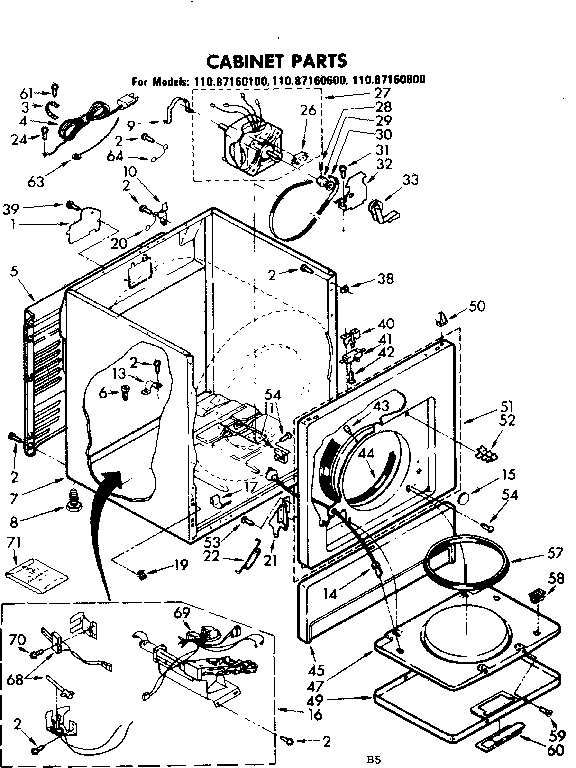 Sears 11087160600 cabinet parts diagram