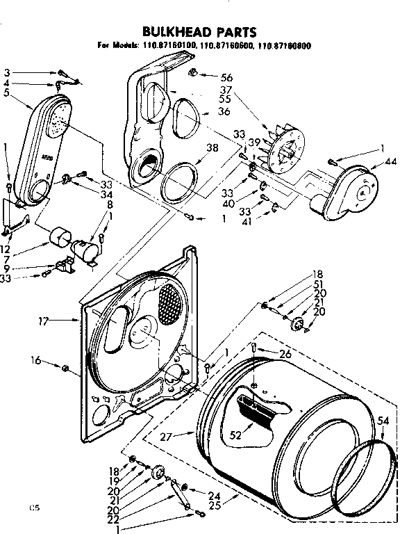 Sears 11087160600 bulkhead parts diagram