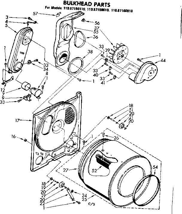 Sears 11087160610 bulkhead parts diagram
