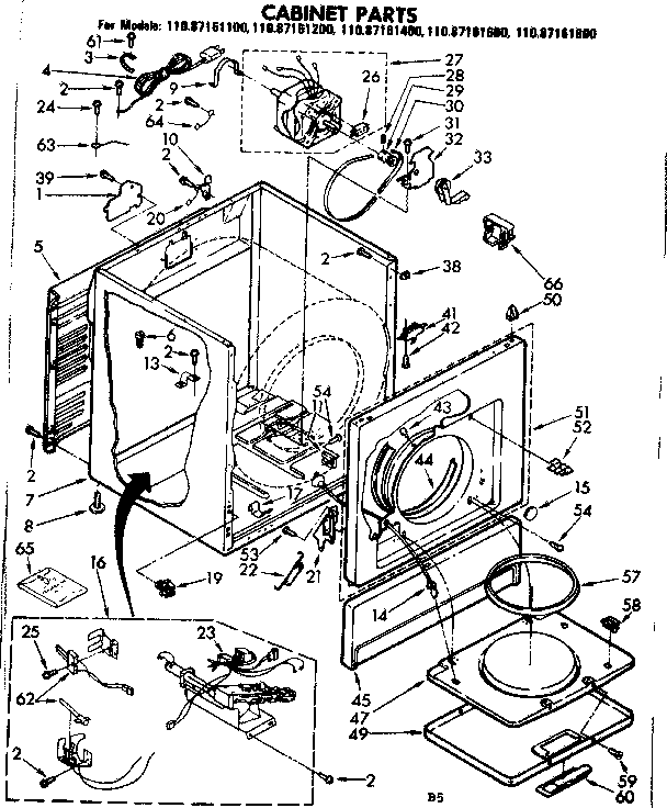 Sears 11087161400 cabinet parts diagram
