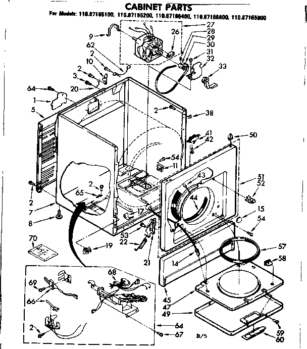 Sears 11087165400 cabinet parts diagram