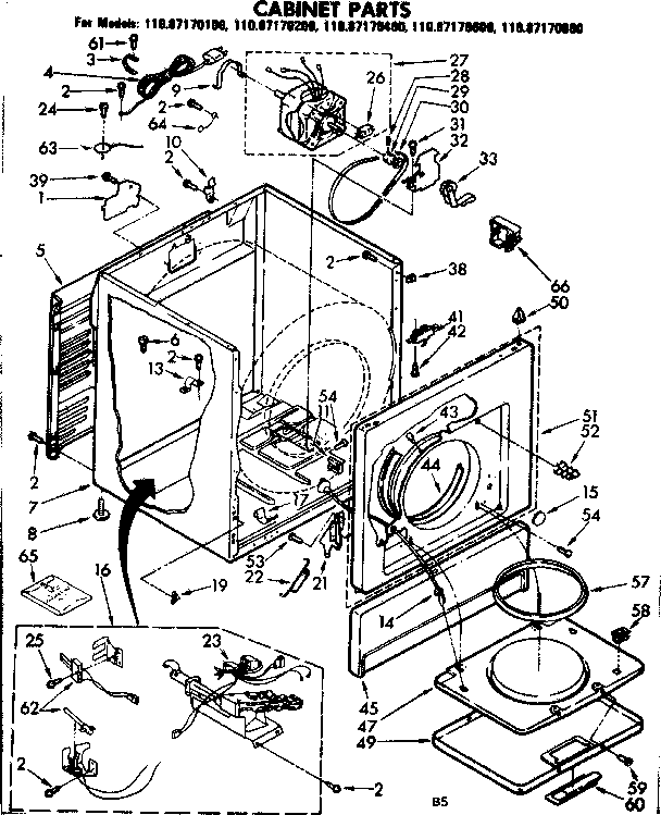 Sears 11087170400 cabinet parts diagram