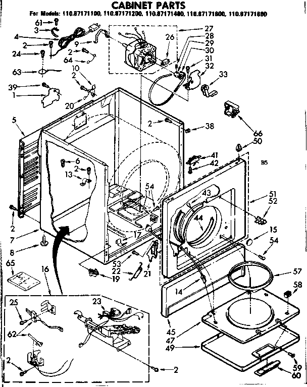 Sears 11087171400 cabinet parts diagram