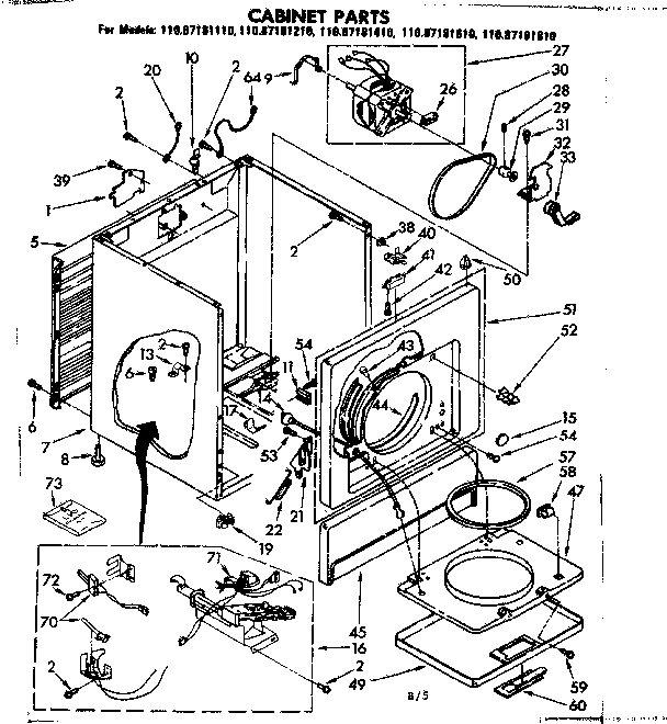 Sears 11087181410 cabinet parts diagram