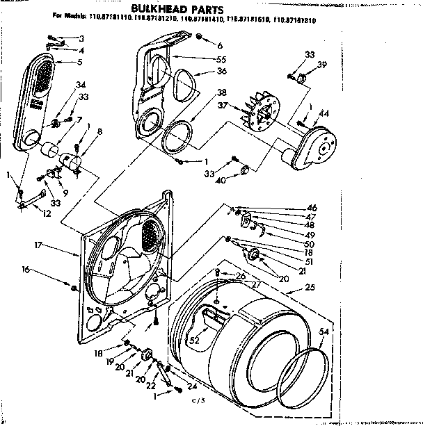 Sears 11087181410 bulkhead parts diagram