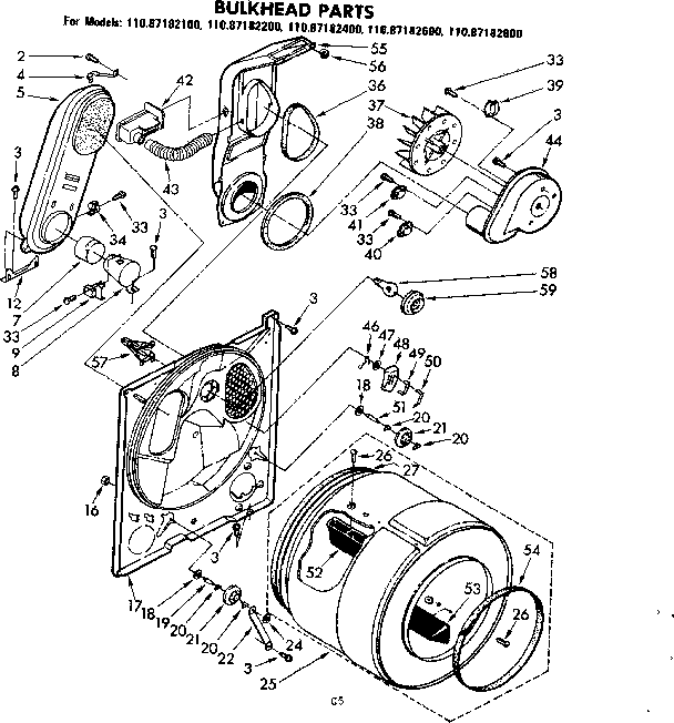 Sears 11087182100 bulkhead parts diagram