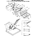 Sears 11087193600 top and console parts diagram