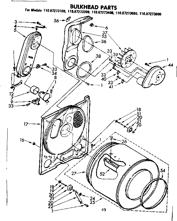 Kenmore 11087273600 bulkhead parts diagram