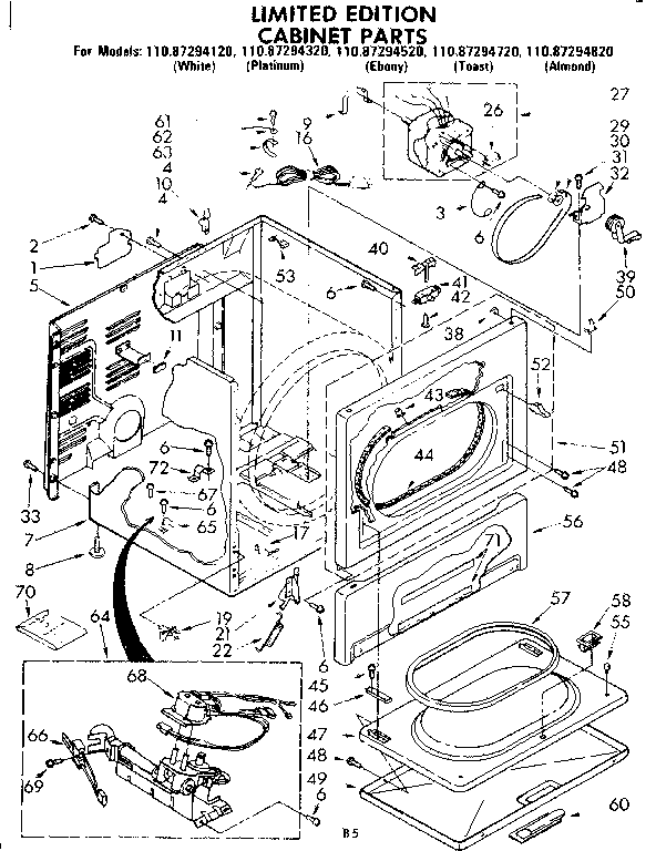Sears 11087294520 cabinet parts diagram