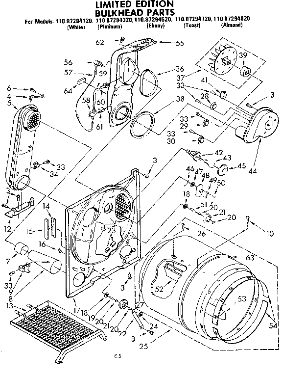 Sears 11087294520 bulkhead parts diagram