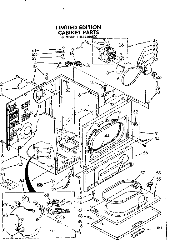 Sears 11087294500 limited edition/cabinet parts diagram