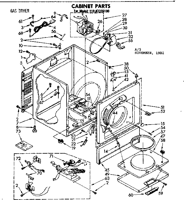 Sears 11087335100 cabinet parts diagram