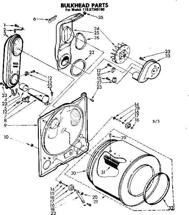 Sears 11087345100 bulkhead parts diagram