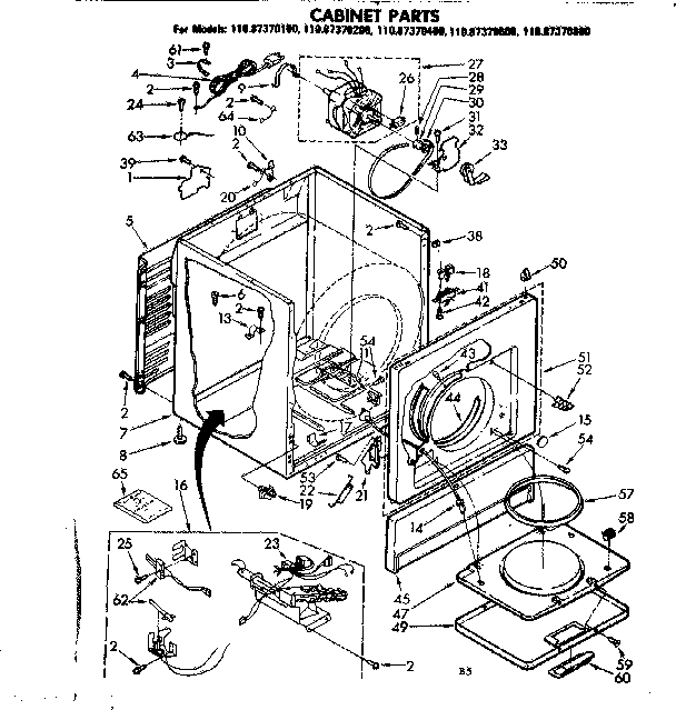 Sears 11087370800 cabinet parts diagram