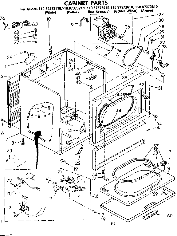 Sears 11087373210 cabinet parts diagram