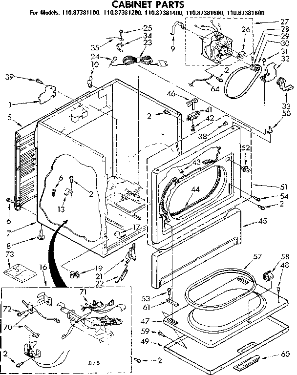 Sears 11087381800 cabinet parts diagram
