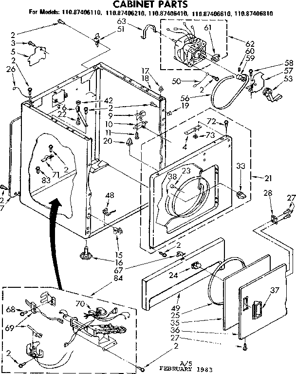 Sears 11087406810 cabinet parts diagram