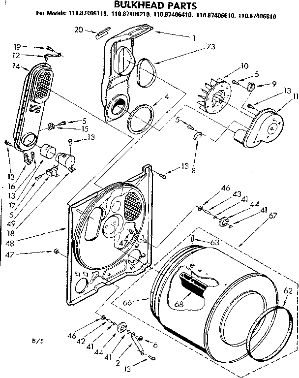 Sears 11087406810 bulkhead parts diagram