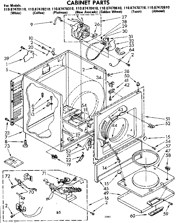 Sears 11087470210 cabinet parts diagram