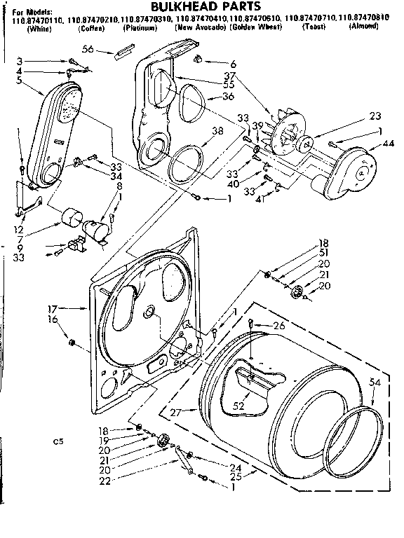 Sears 11087470210 bulkhead parts diagram