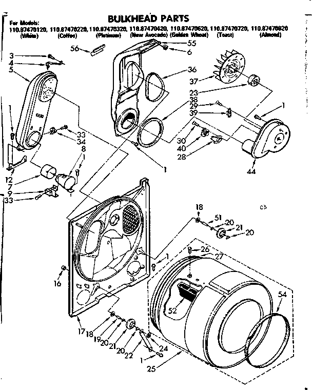 Sears 11087470220 bulkhead parts diagram