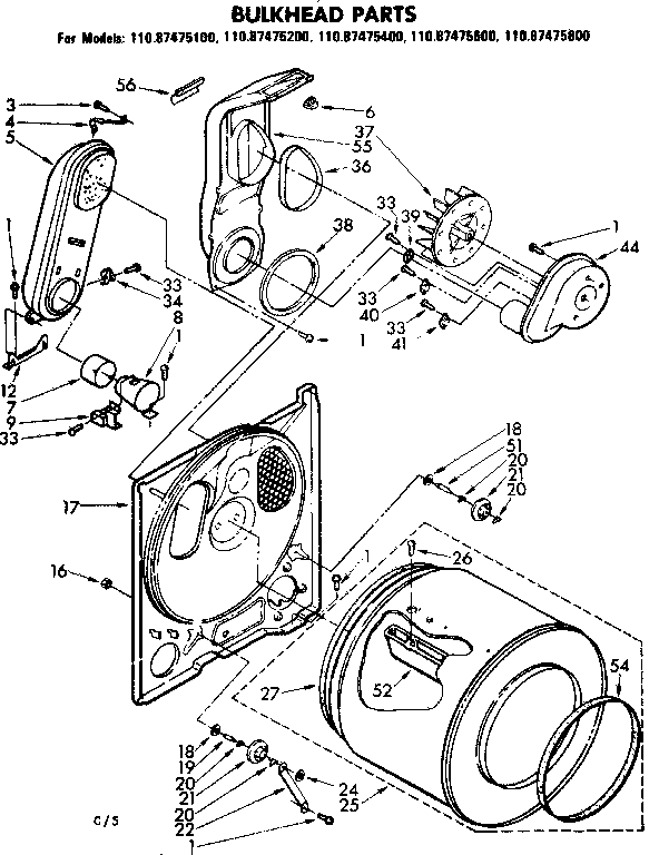 Sears 11087475400 bulkhead parts diagram