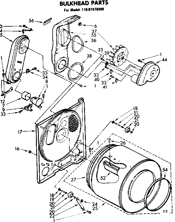 Sears 11087475900 bulkhead parts diagram