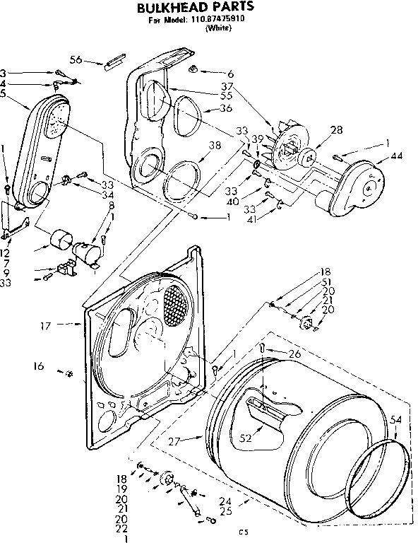 Sears 11087475910 bulkhead parts diagram