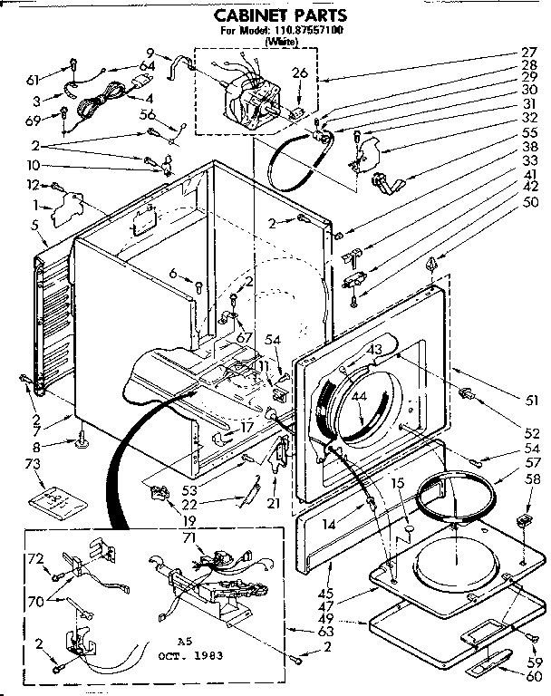 Sears 11087557100 cabinet parts diagram