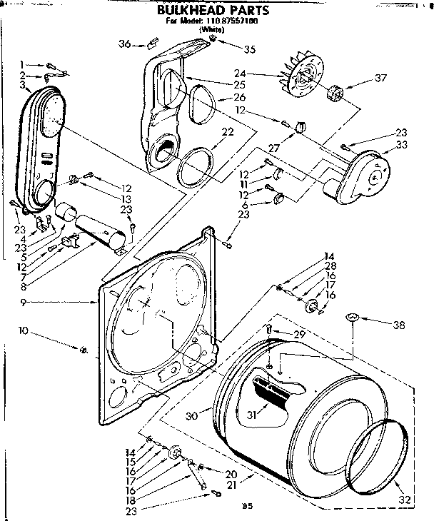 Sears 11087557100 bulkhead parts diagram