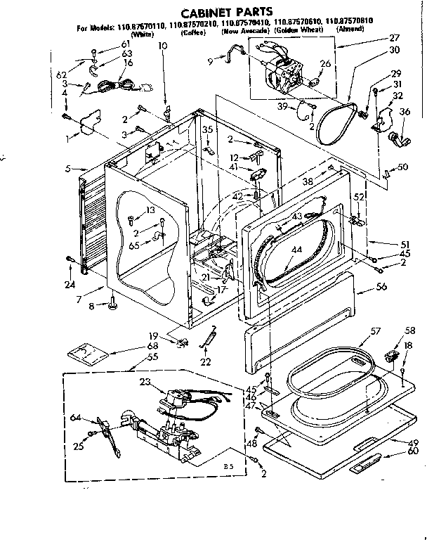 Sears 11087570810 cabinet parts diagram