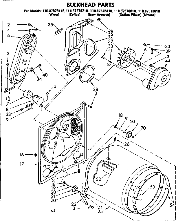 Sears 11087570810 bulkhead parts diagram