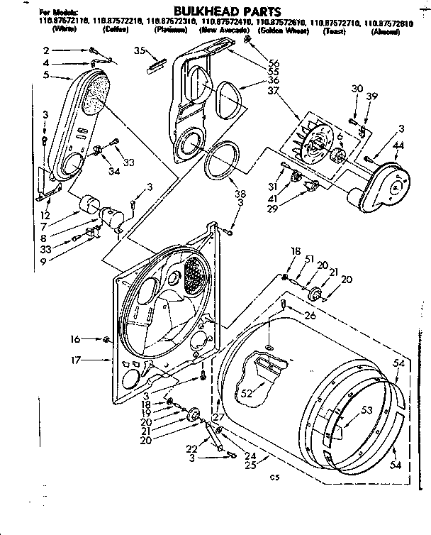 Kenmore 11087572810 bulkhead parts diagram