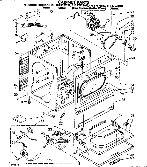 Sears 11087573700 cabinet parts diagram