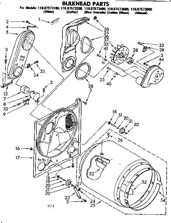 Sears 11087573700 bulkhead parts diagram