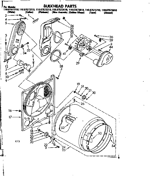 Kenmore 11087573110 bulkhead parts diagram