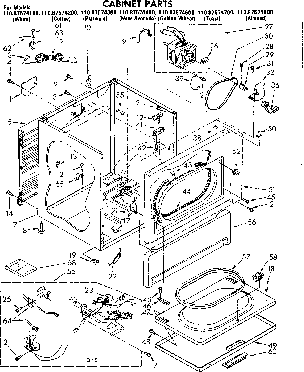 Sears 11087574800 cabinet parts diagram