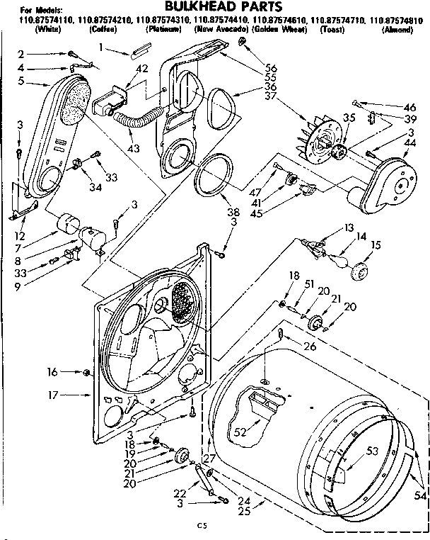 Sears 11087574210 bulkhead parts diagram