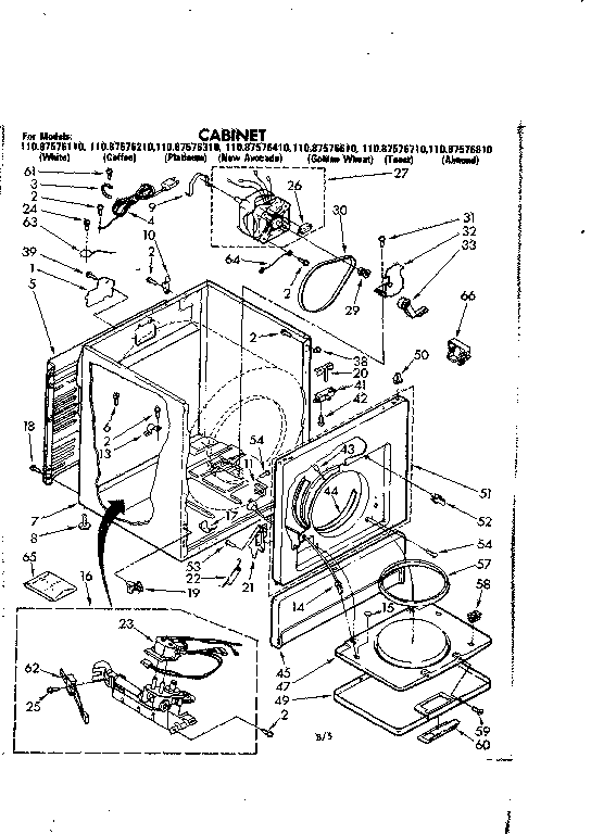 Sears 11087576810 cabinet parts diagram